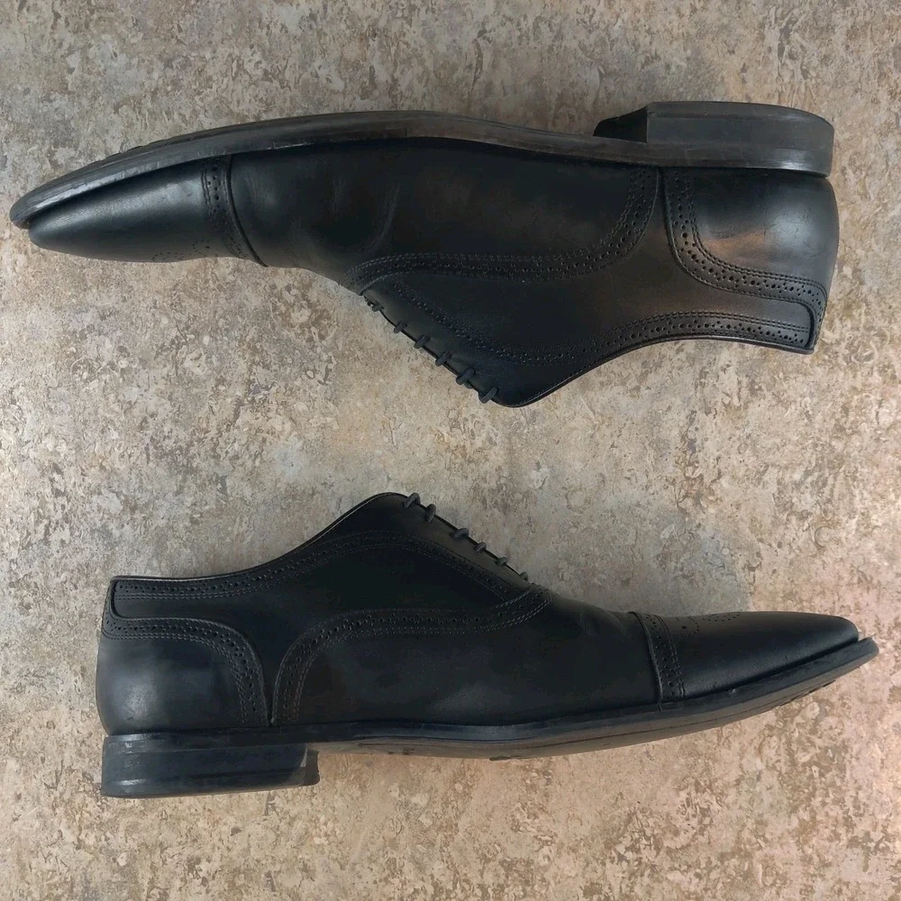 To Boot New York Adam Derrick Black Italian Leather Oxfords Mens 11.5 Italy Made